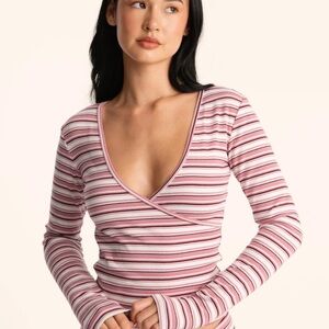 Stripe Parke Wrap Long Sleeve Neapolitan